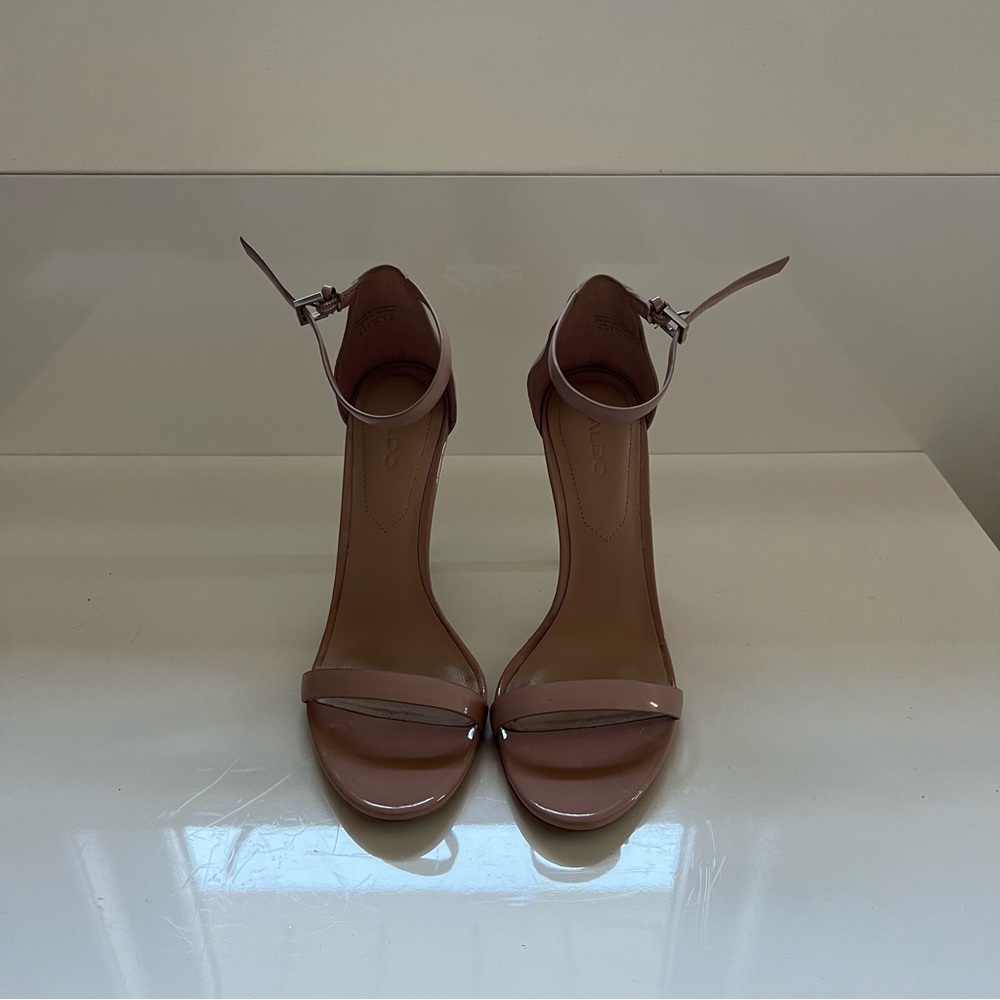 Women’s nude strappy heels, brand Aldo, size 6.5, worn a few times, like new